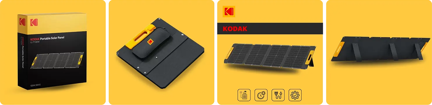 Panneau solaire nomade Kodak® — recharge mobile en extérieur