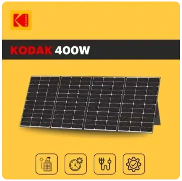 Détail panneau solaire portable Kodak® 400 W — connecteurs et finitions